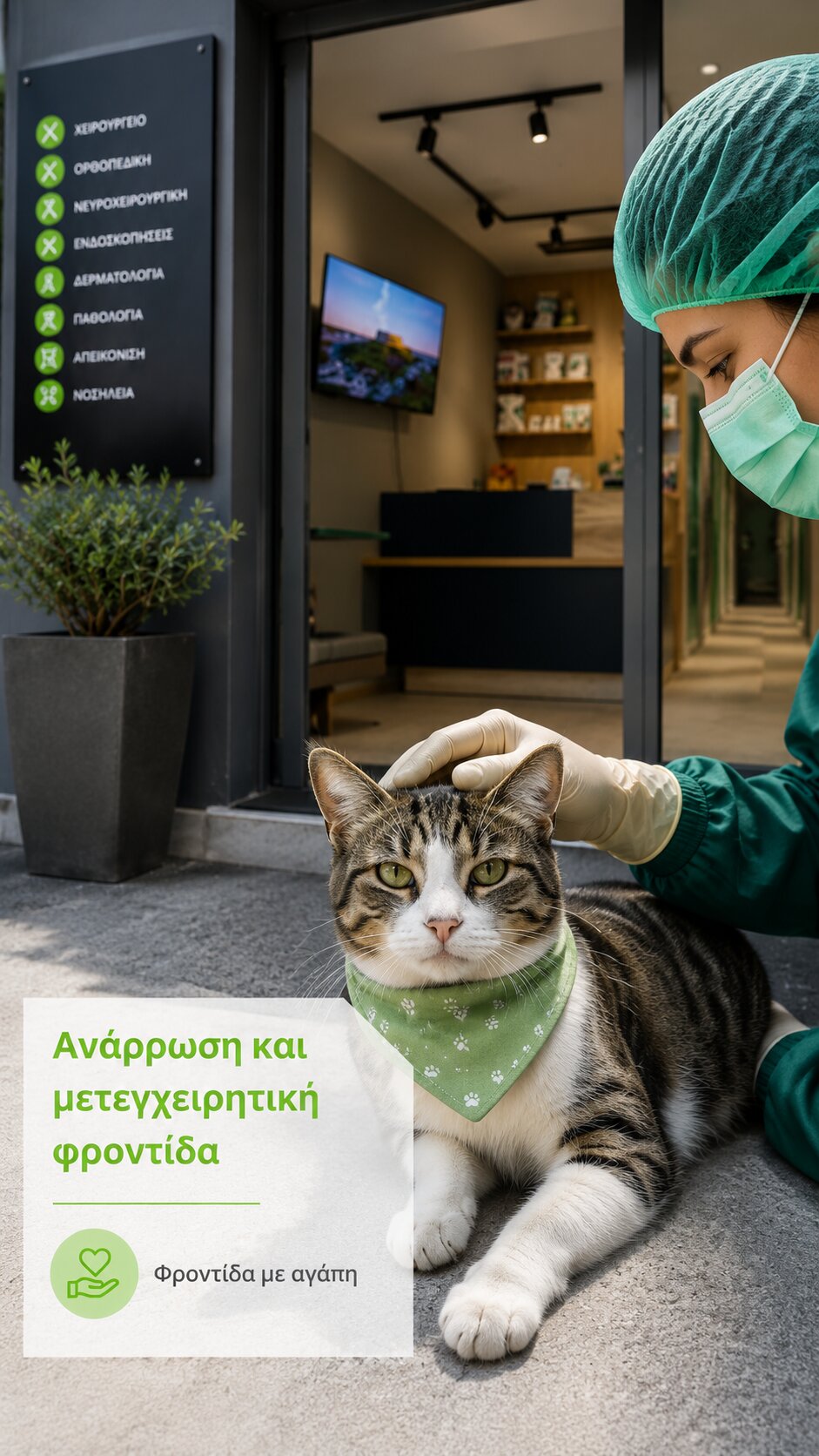Ανάρρωση και μετεγχειρητική φροντίδα γάτας